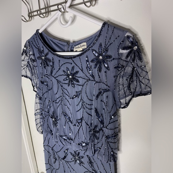 Amelia Couture Elegant Blue Beaded Evening Gown - Picture 7 of 15